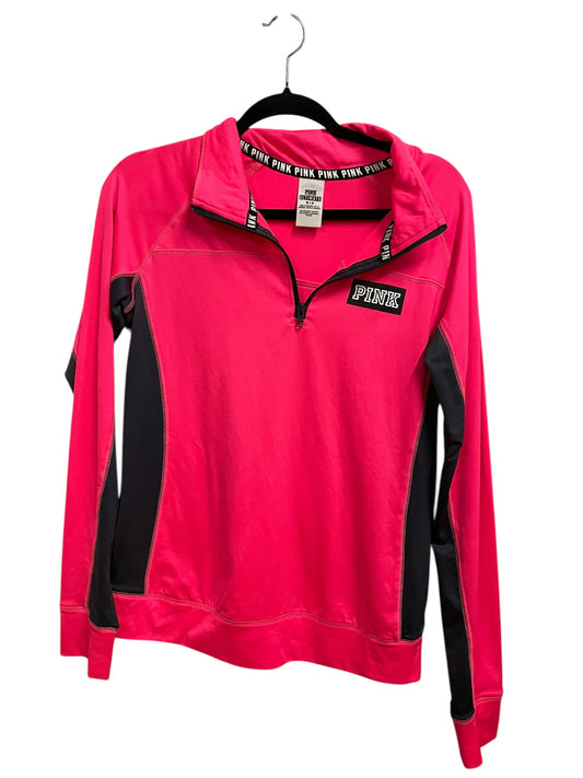 Athletic Top Long Sleeve Collar By Pink In Pink, Size: M