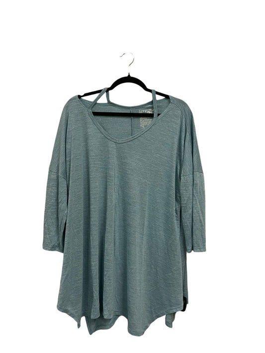 Top Long Sleeve By Terra & Sky In Blue, Size: 1x