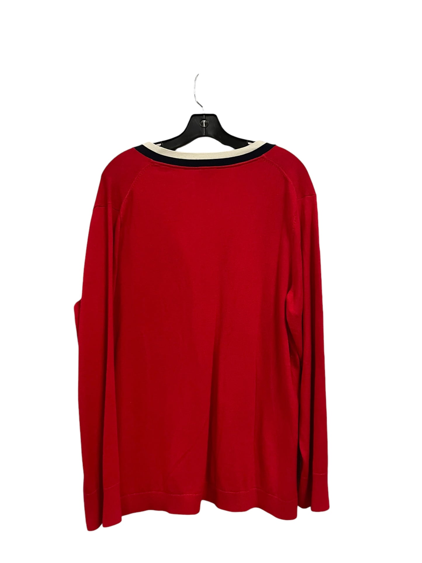 Sweater Cardigan By Talbots In Red, Size: Xl