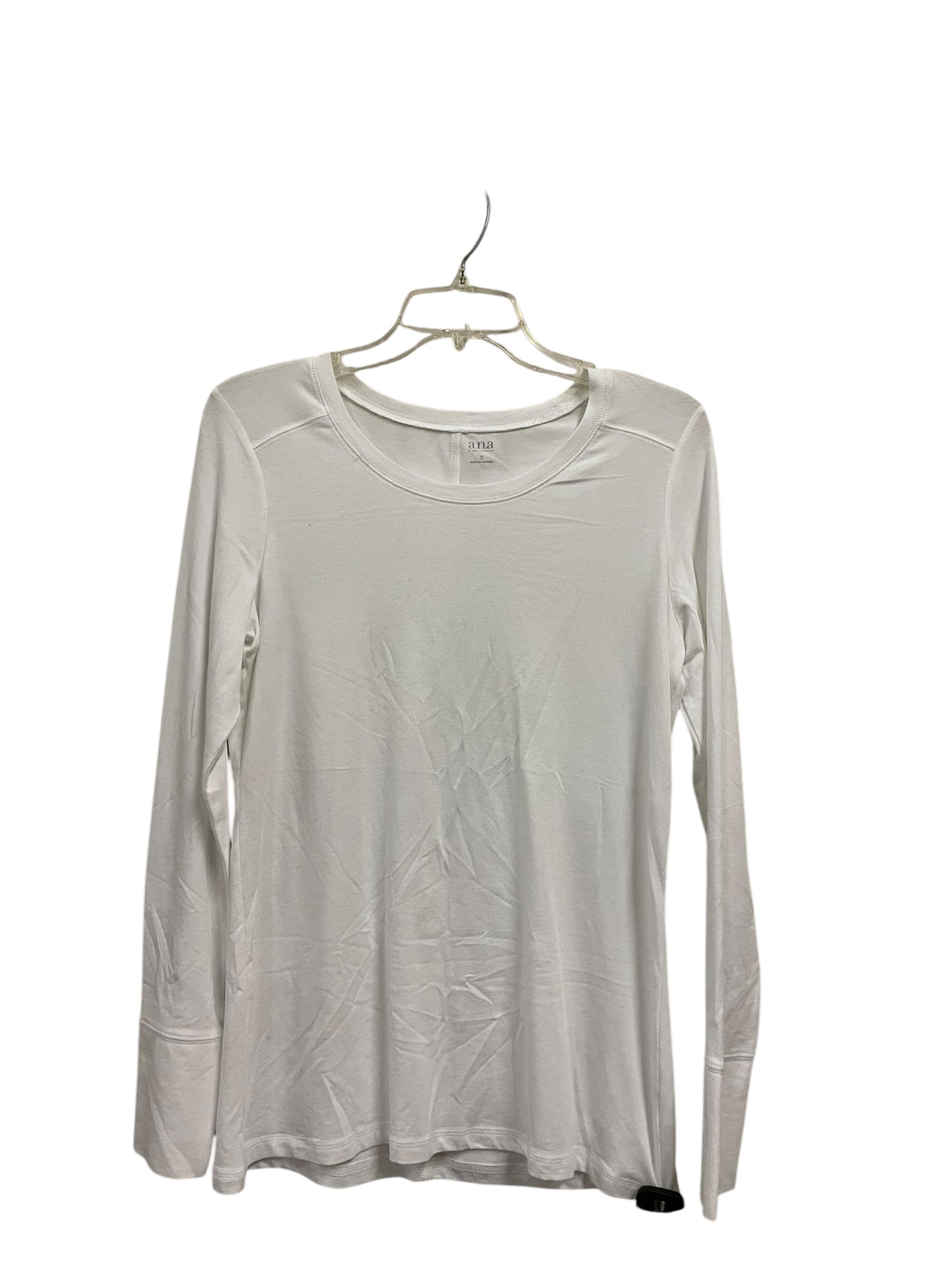 Top Long Sleeve Basic By Ana In White, Size: S