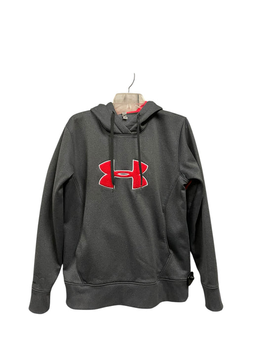 Athletic Sweatshirt Hoodie By Under Armour In Grey, Size: L