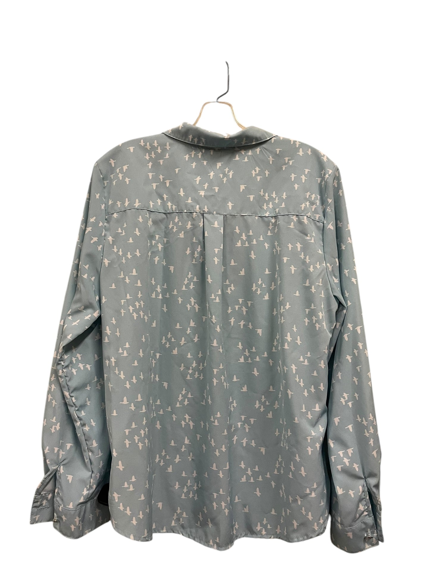 Top Long Sleeve By Adrienne Vittadini In Blue, Size: L