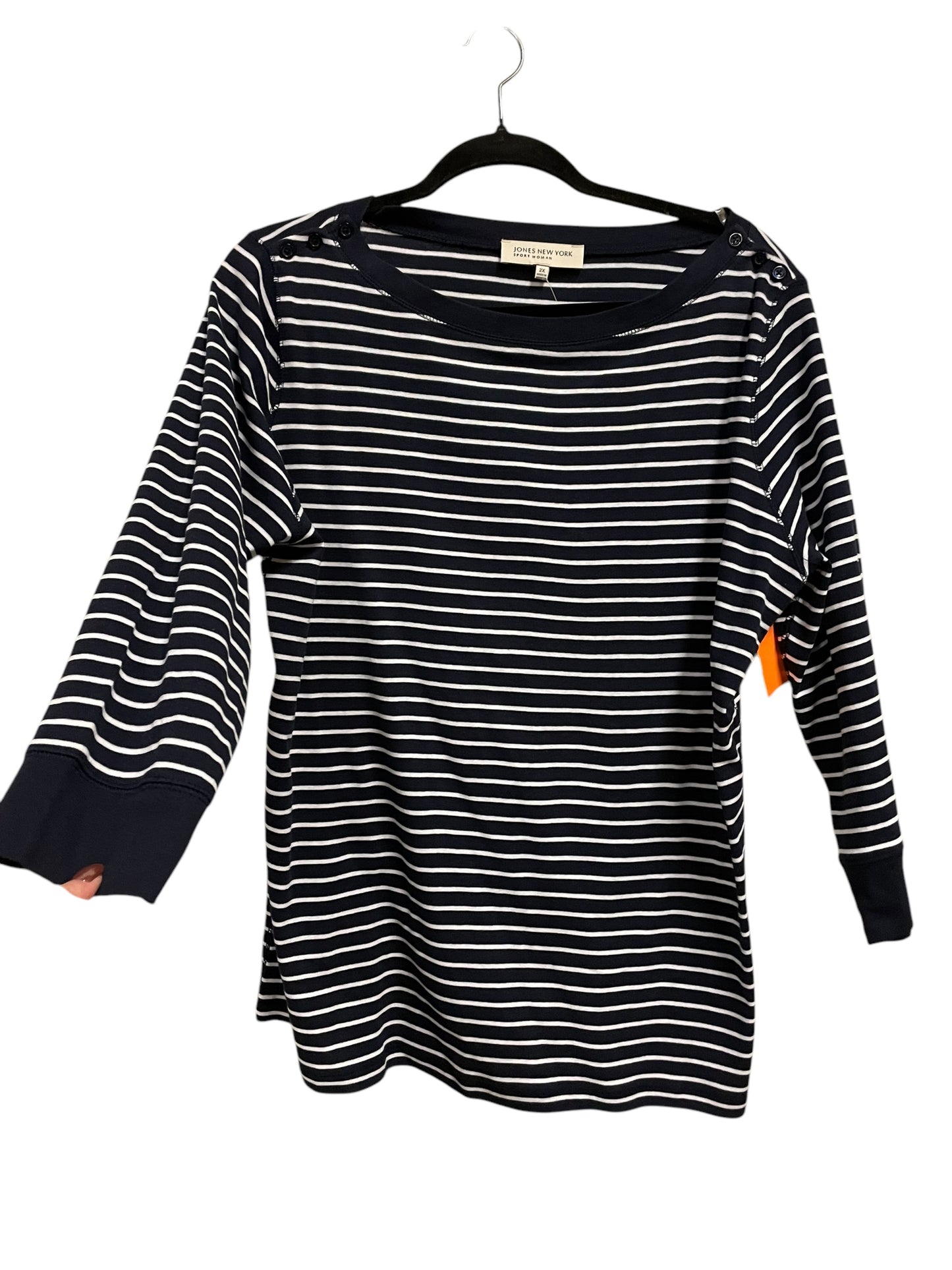 Top Long Sleeve By Jones New York In Navy, Size: 2x