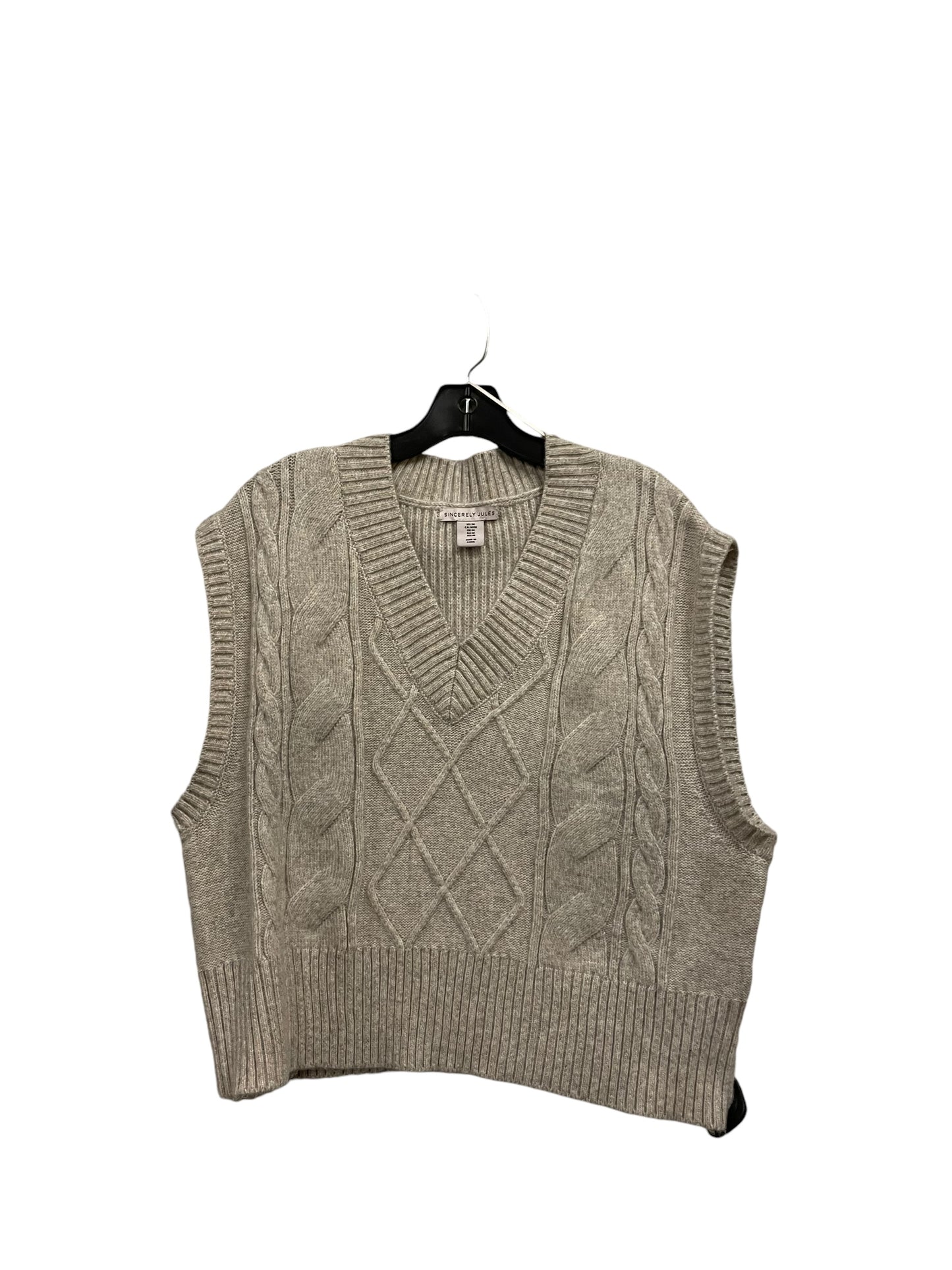 Vest Sweater By Clothes Mentor In Tan, Size: M