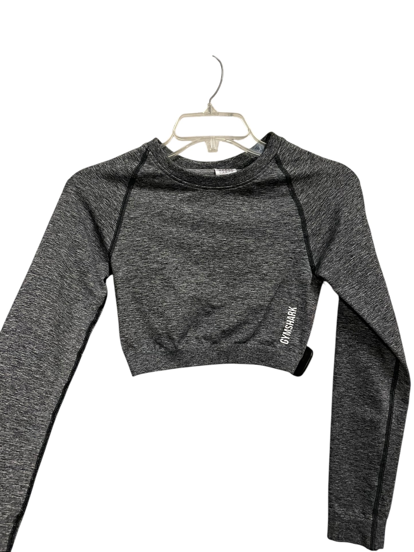 Athletic Top Long Sleeve Crewneck By Gym Shark In Grey, Size: S