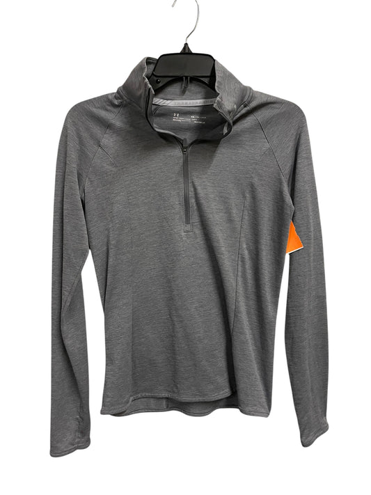 Athletic Top Long Sleeve Collar By Under Armour In Grey, Size: Xs