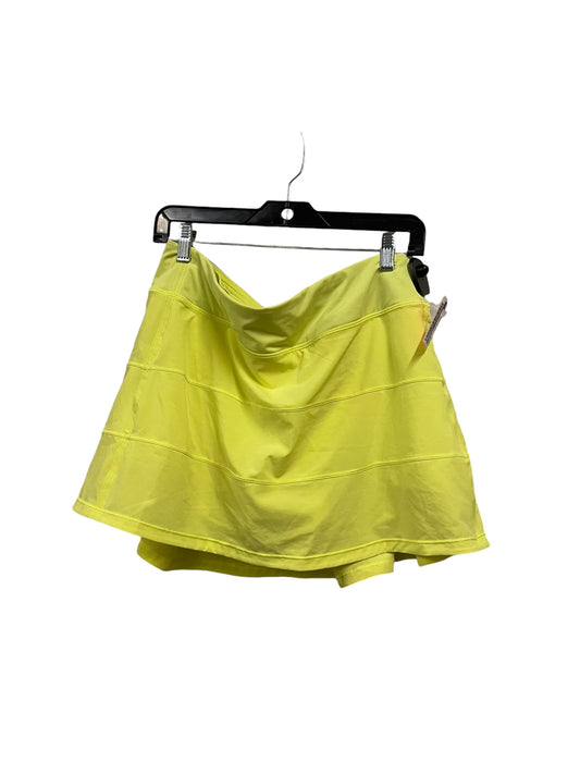 Athletic Skort By Lululemon In Yellow, Size: 12