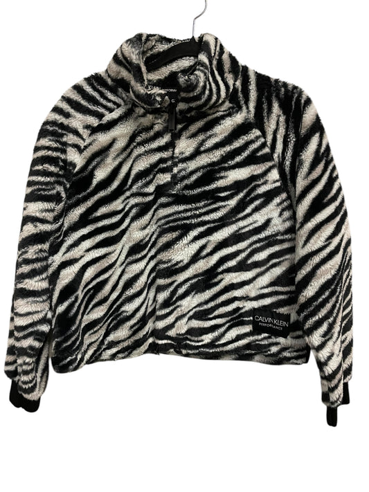 Athletic Sweatshirt Collar By Calvin Klein Performance In Zebra Print, Size: L