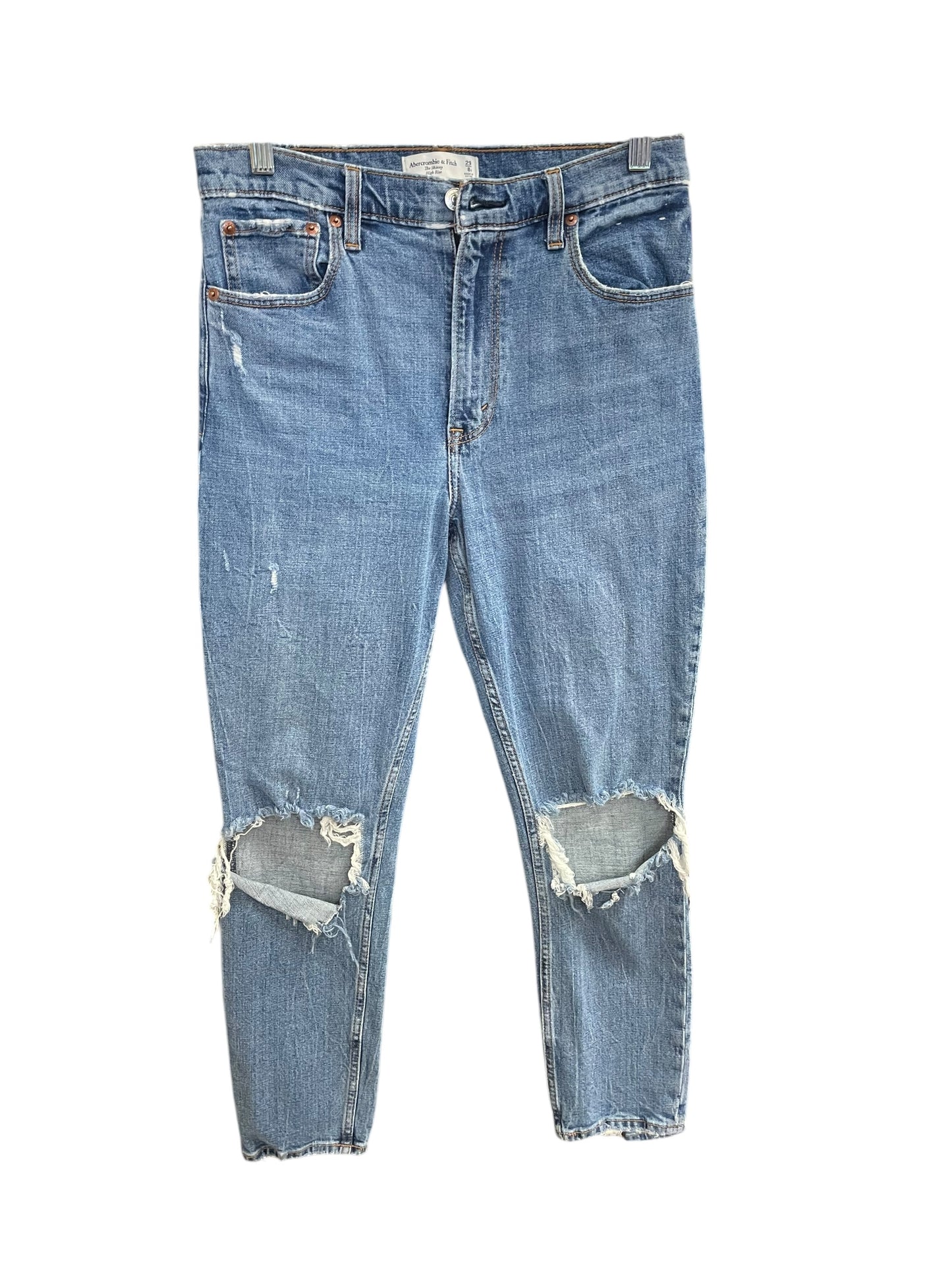 Jeans Skinny By Abercrombie And Fitch In Blue Denim, Size: 8