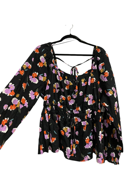 Top Long Sleeve By Ava & Viv In Black, Size: Xl