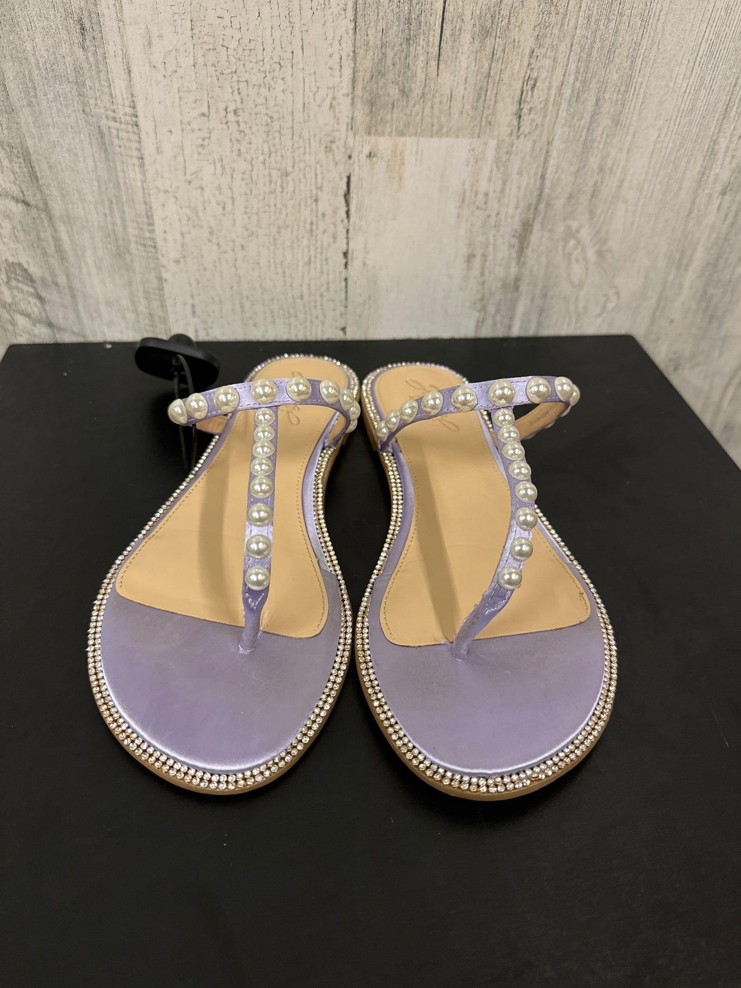 Purple Sandals Flats Badgley Mischka, Size 7