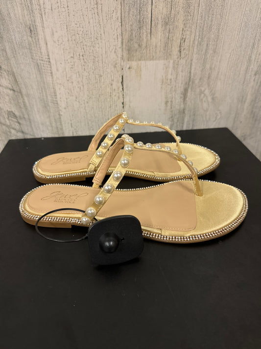 Yellow Sandals Flats Badgley Mischka, Size 7