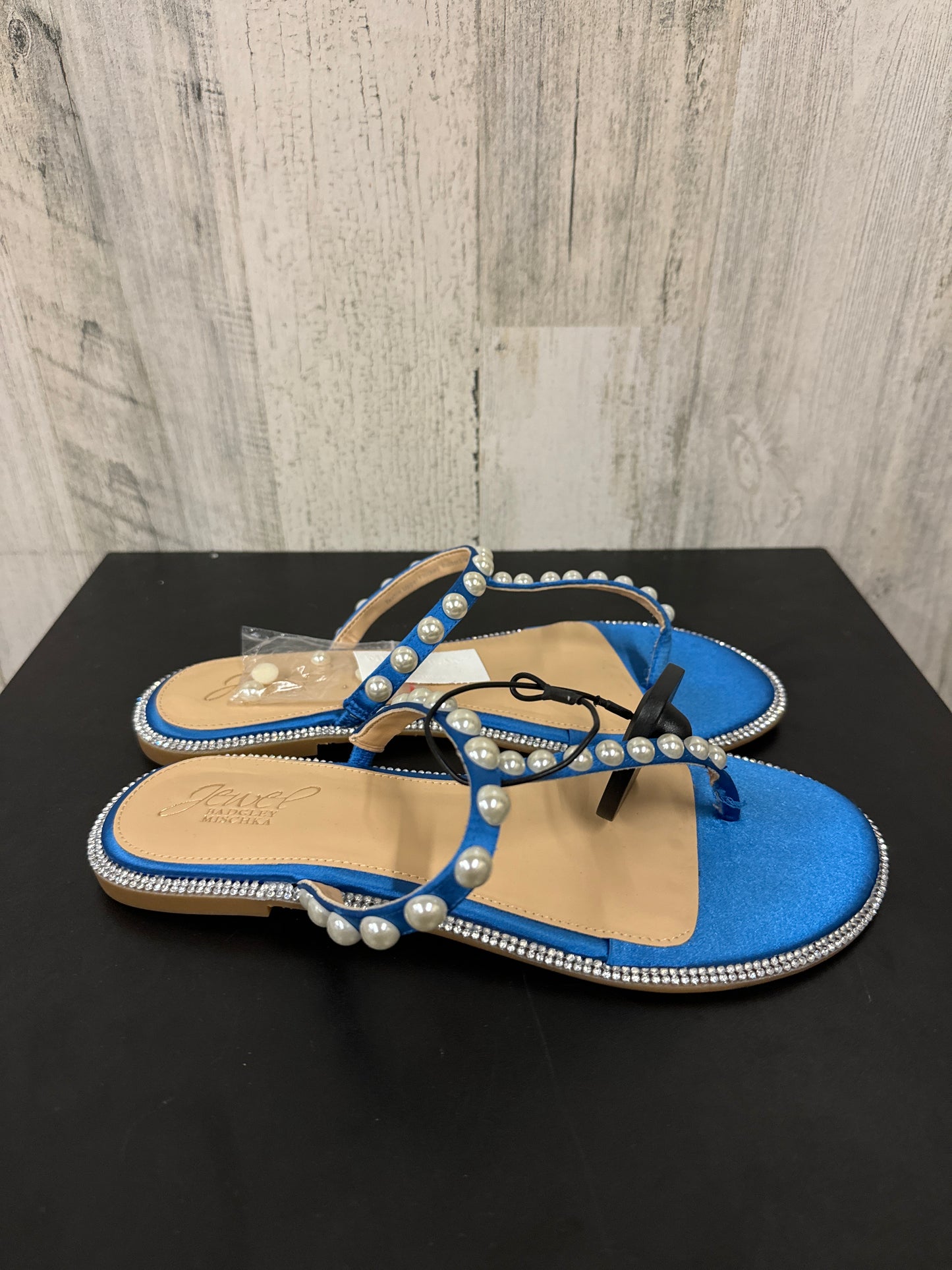 Blue Sandals Flats Badgley Mischka, Size 7