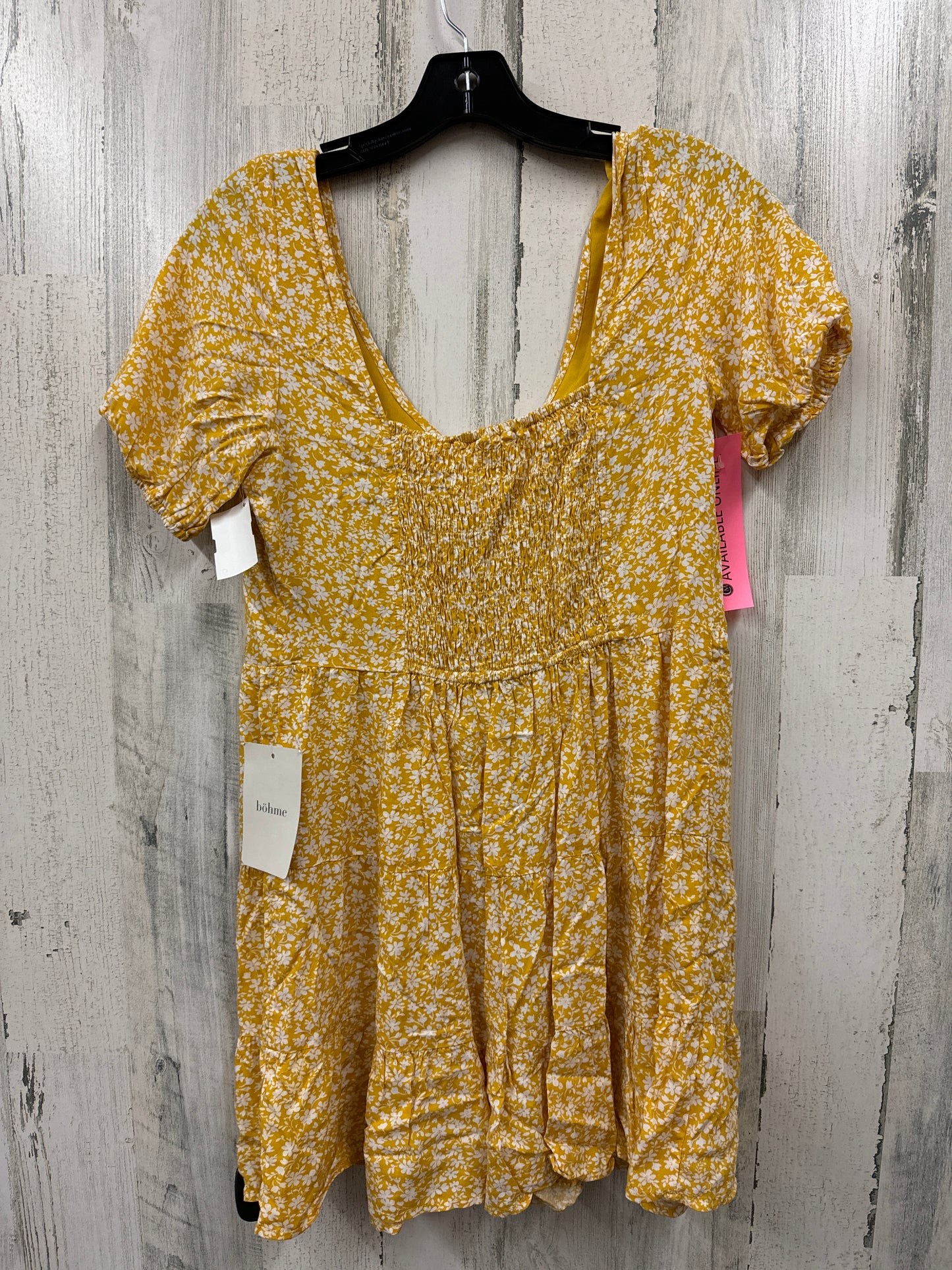 Yellow Dress Casual Short Bohme, Size S