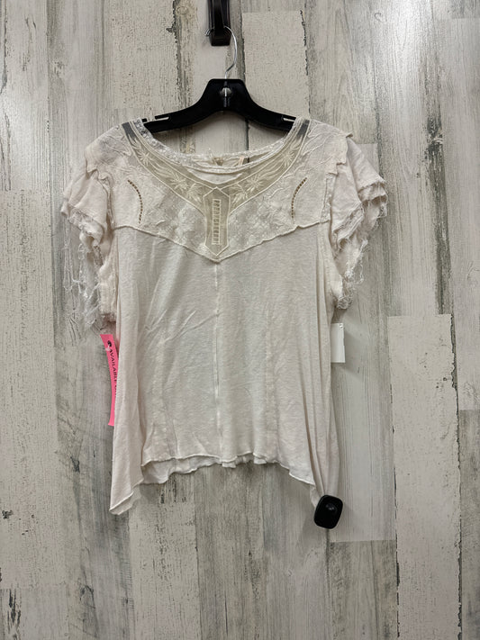 Cream Top Short Sleeve Free People, Size L