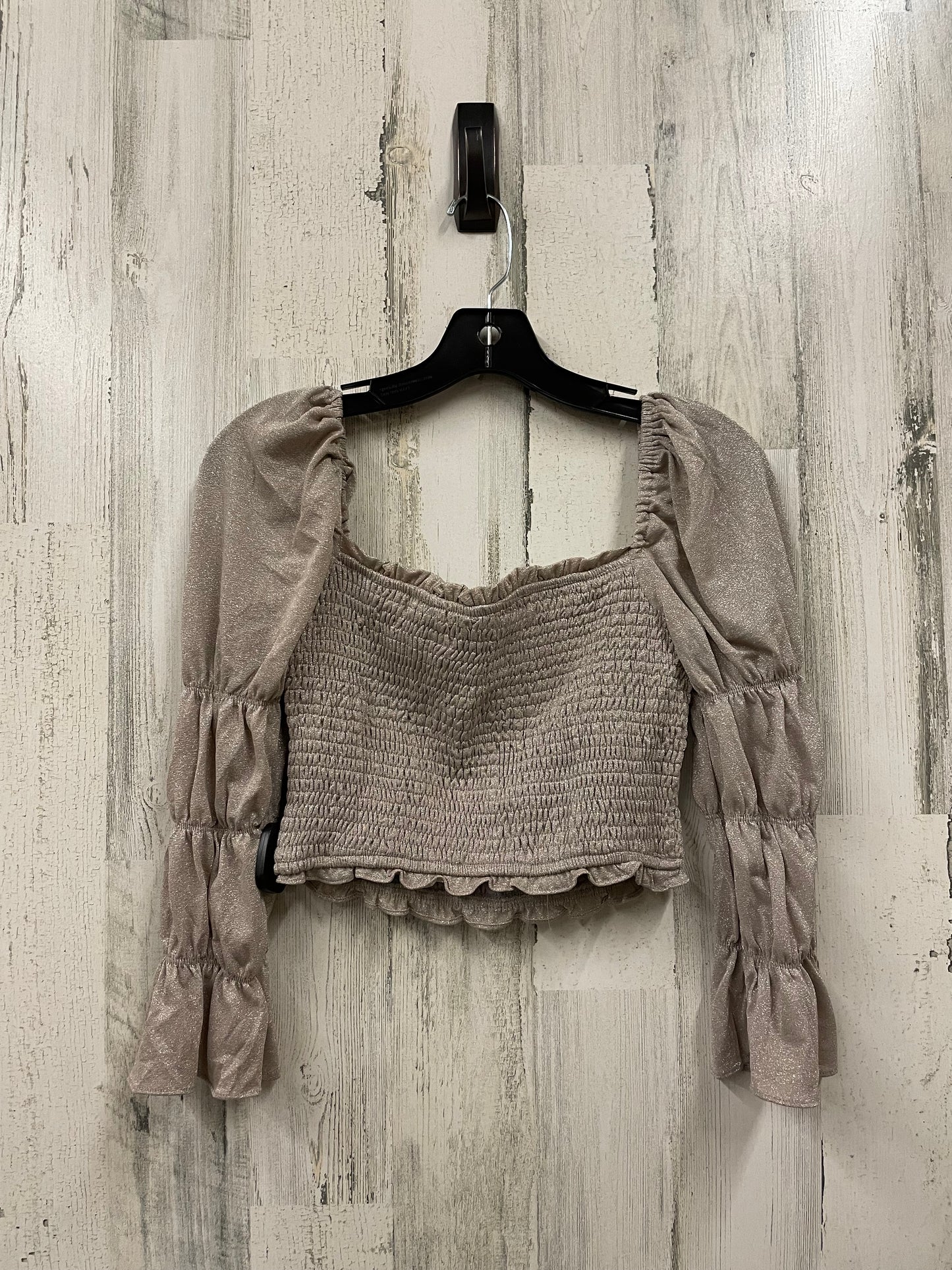 Top Long Sleeve By Blush In Brown, Size: S