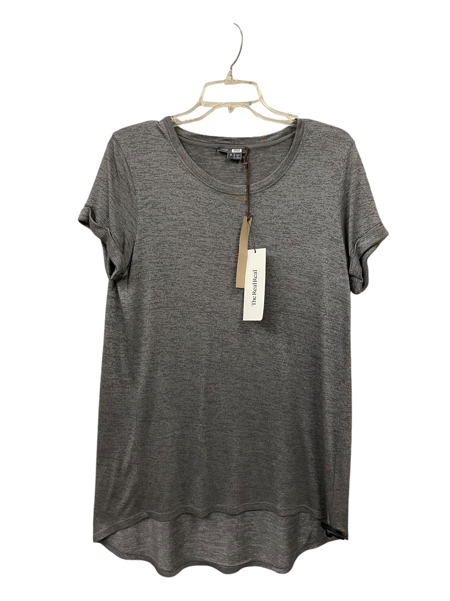 Top Short Sleeve By Vince In Grey, Size: S