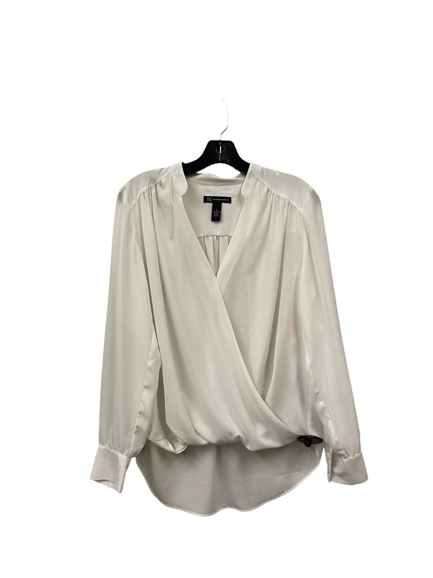 Top Long Sleeve By International Concepts In White, Size: M