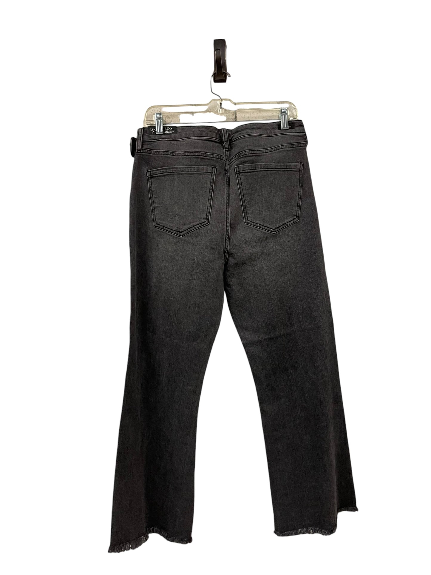 Jeans Straight By Liverpool In Black Denim, Size: 12