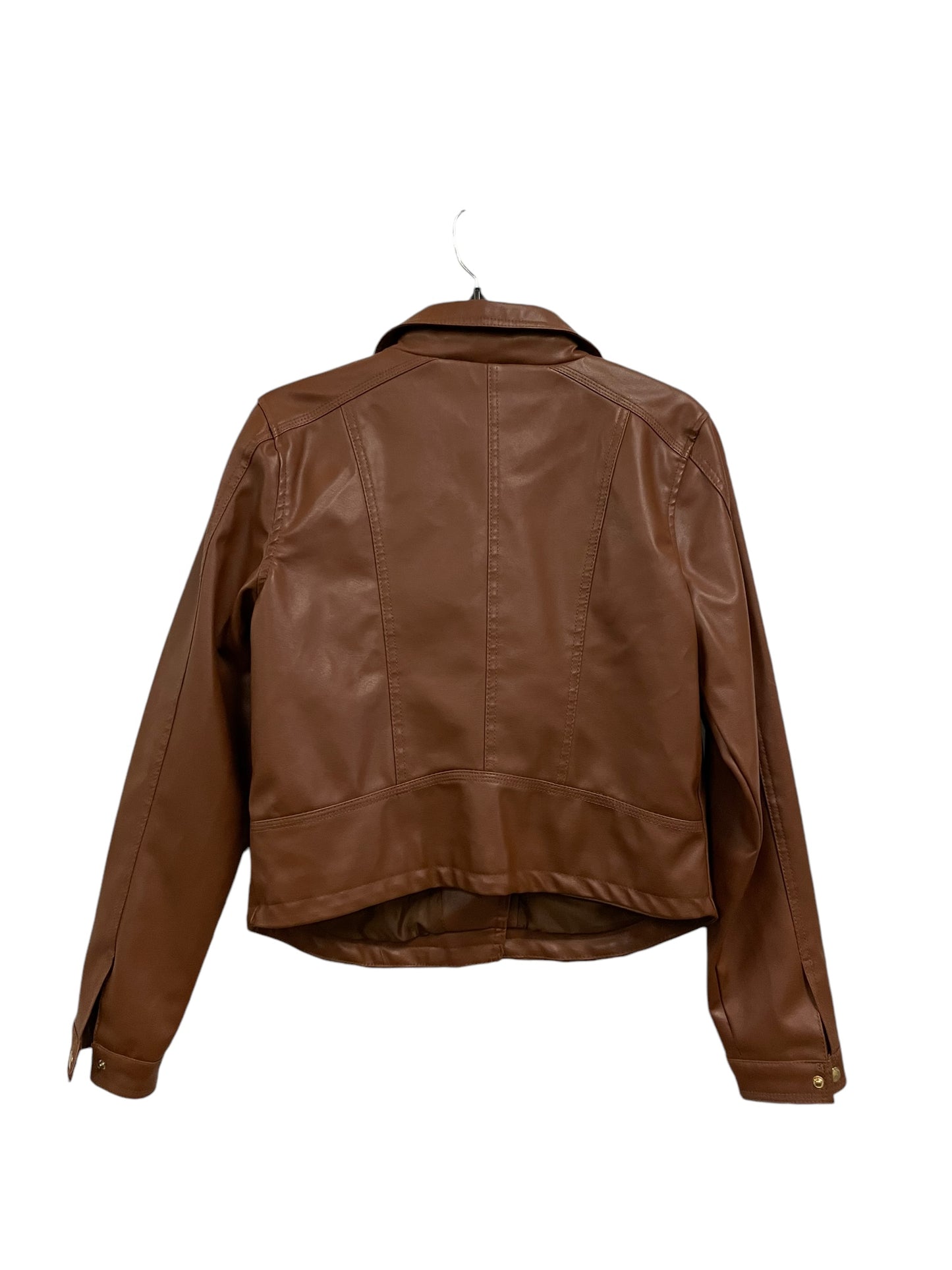 Jacket Moto Leather By New Look In Brown, Size: L