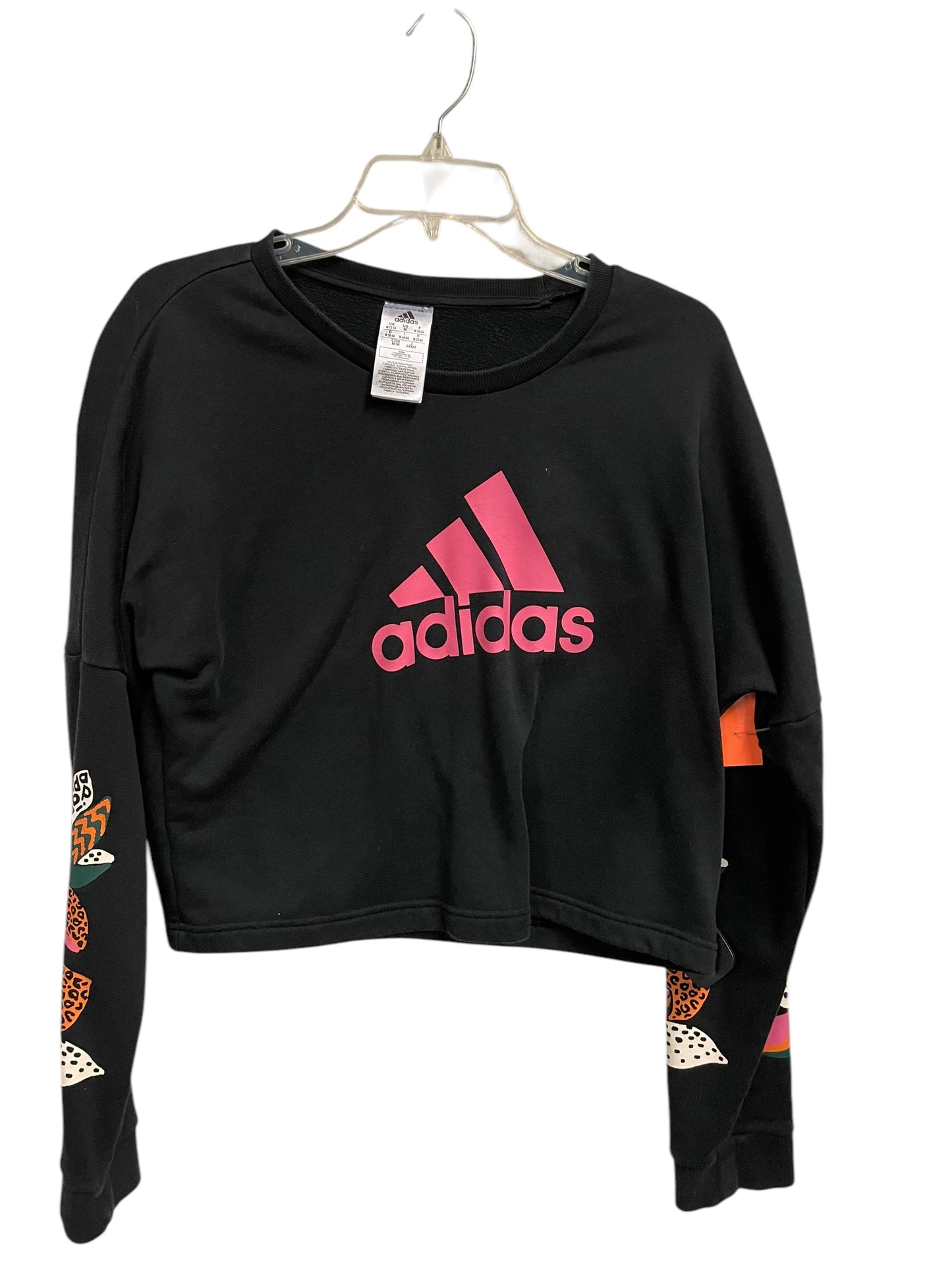 Athletic Sweatshirt Crewneck By Adidas In Black, Size: M