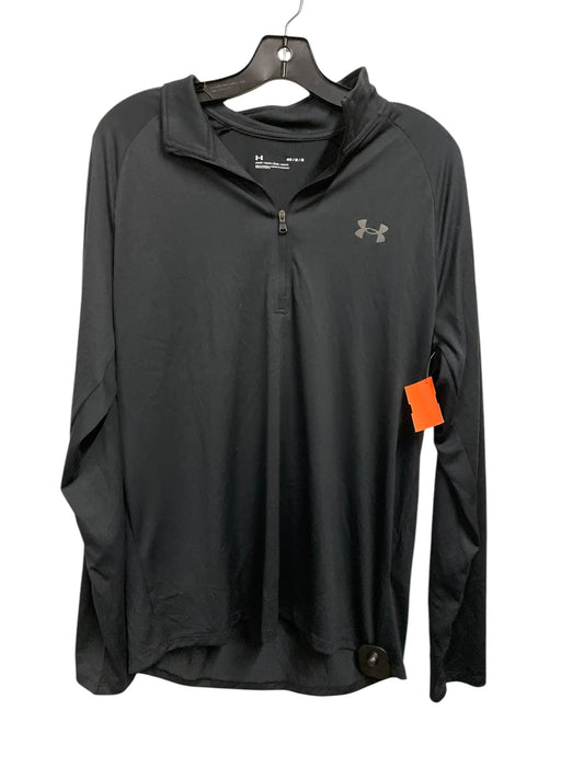 Athletic Top Long Sleeve Collar By Under Armour In Black, Size: M