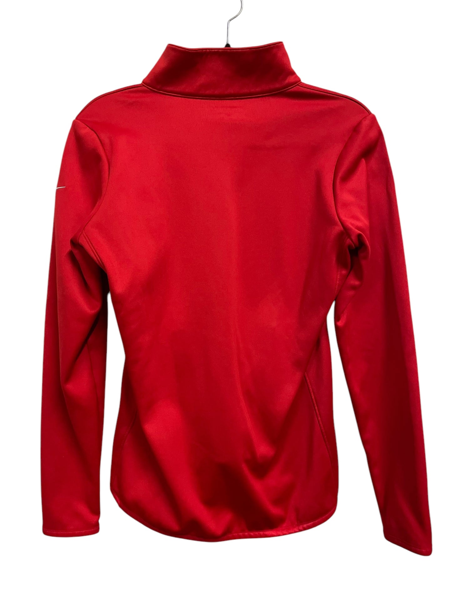 Athletic Top Long Sleeve Collar By Nike Apparel In Red, Size: M