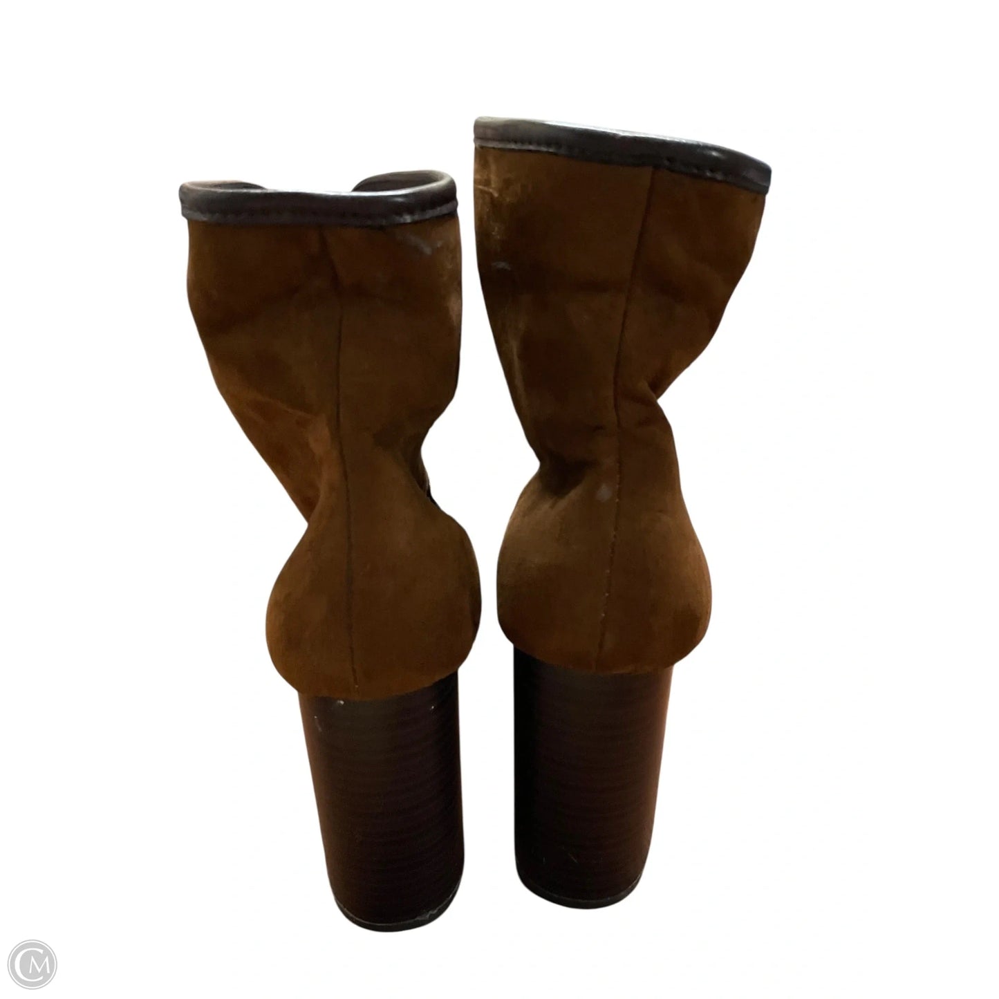 Boots Ankle Heels By Bamboo In Brown, Size: 8.5
