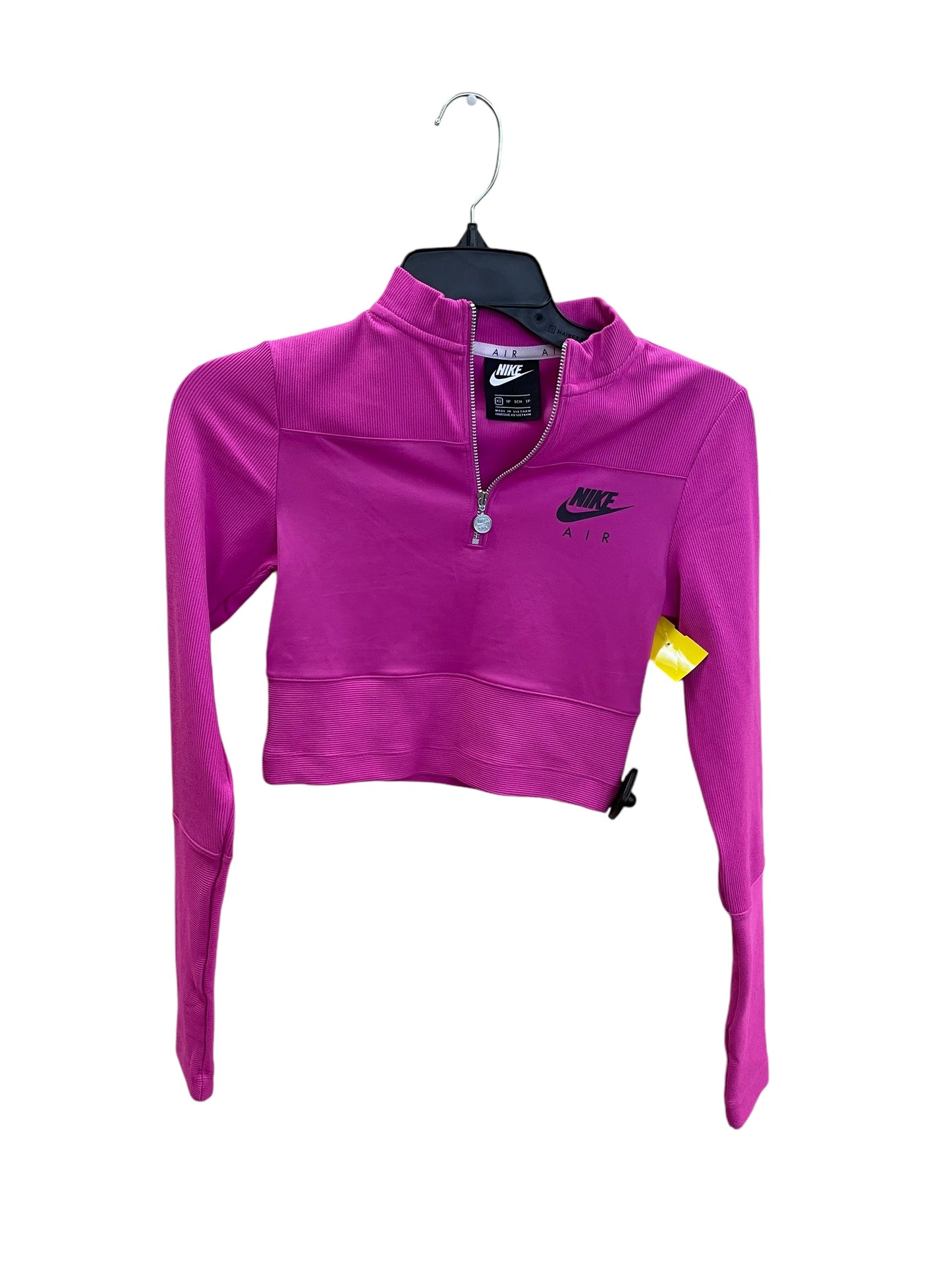 Athletic Top Long Sleeve Collar By Nike Apparel In Pink, Size: Xs