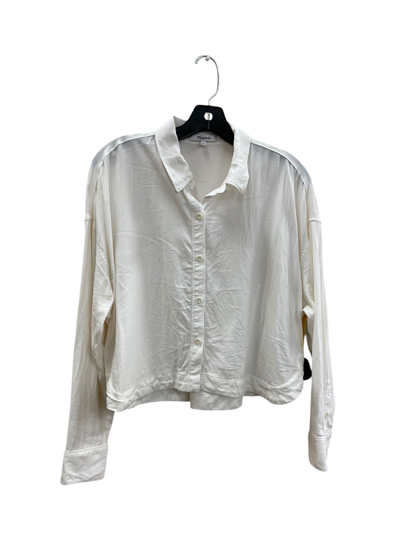 Top Long Sleeve By Madewell In White, Size: M