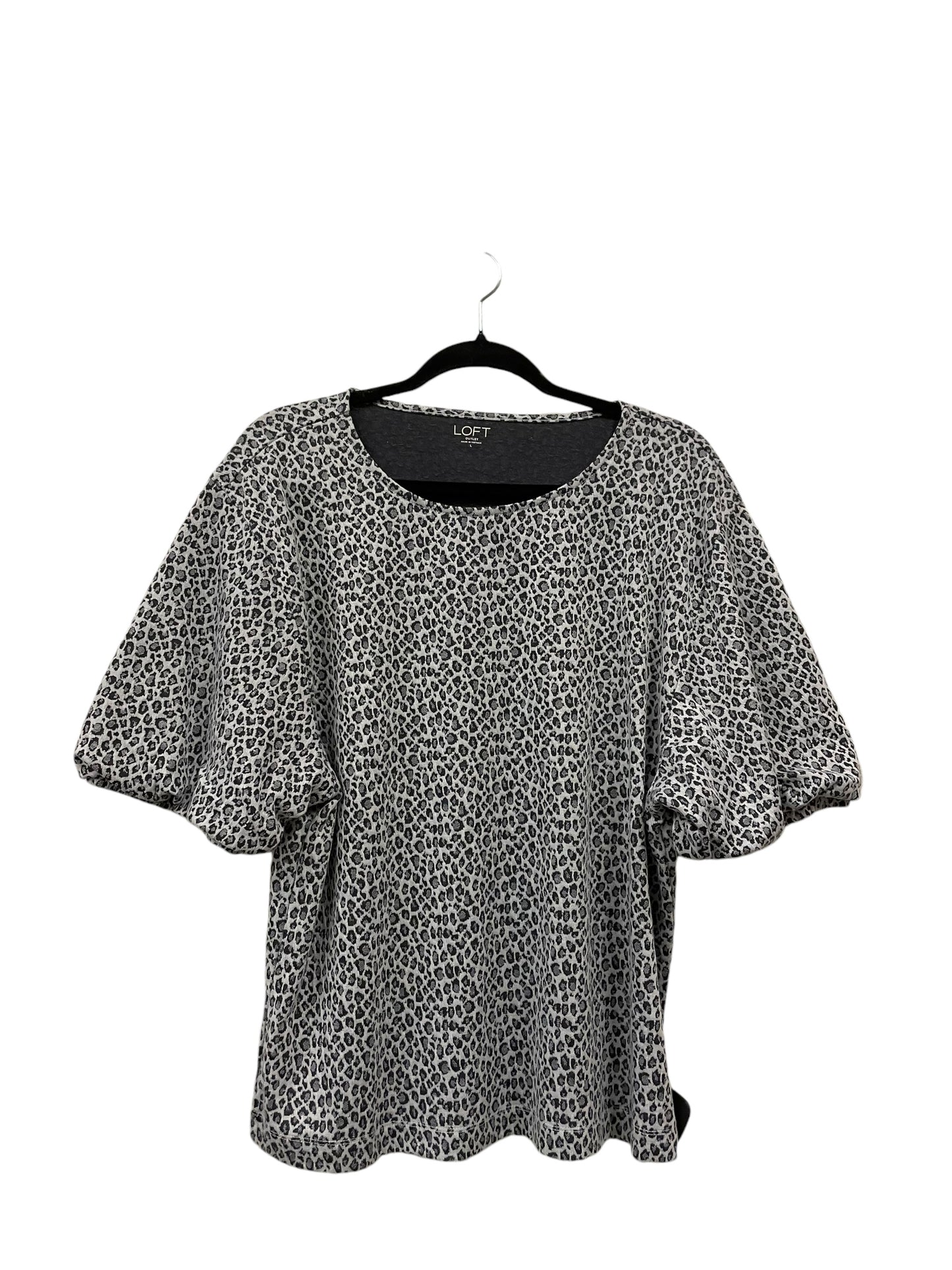 Top Short Sleeve By Loft In Animal Print, Size: L