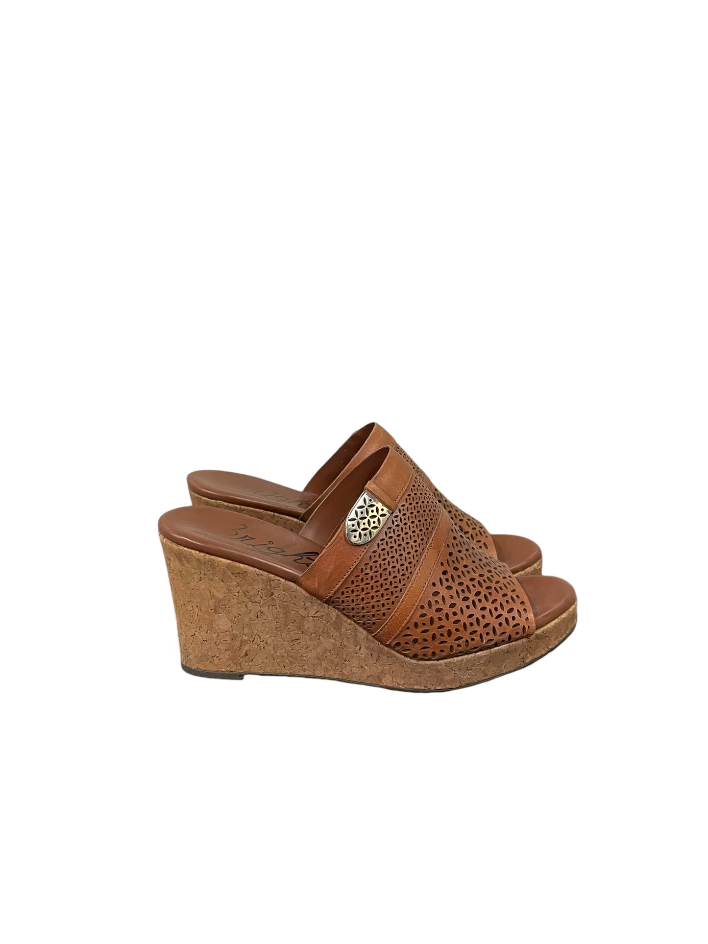 Sandals Heels Wedge By Brighton In Brown, Size: 7