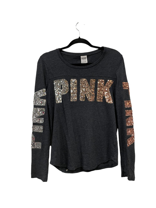 Top Long Sleeve By Pink In Grey, Size: Xs