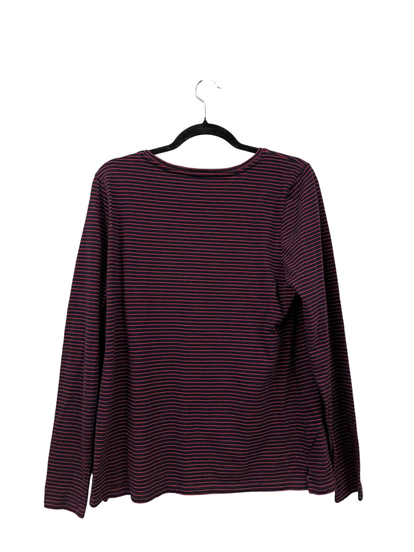 Top Long Sleeve By Talbots In Striped Pattern, Size: L