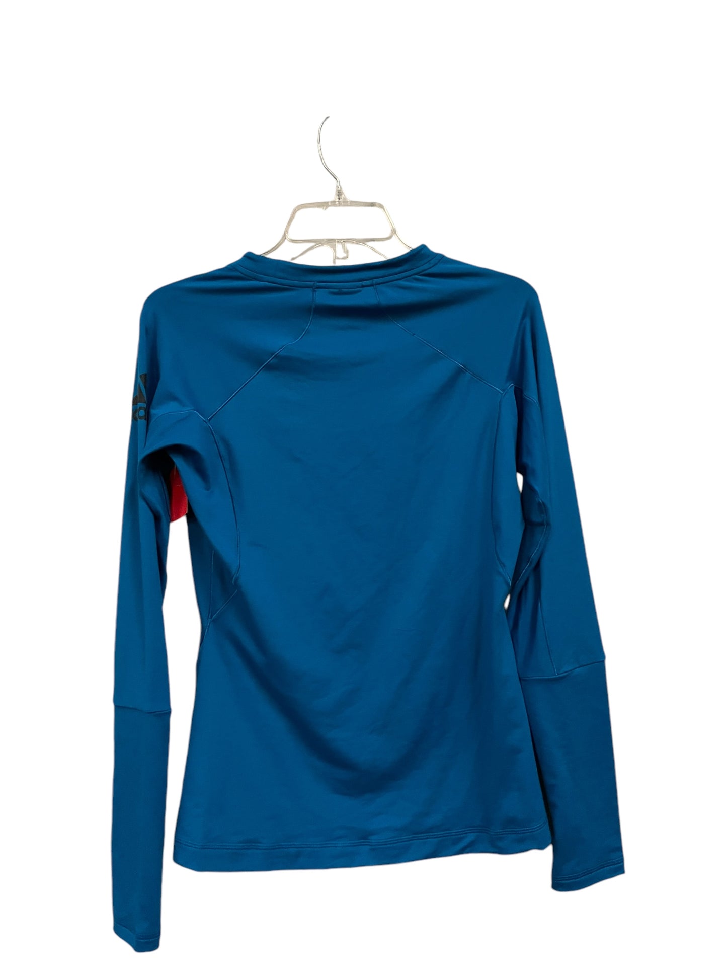 Athletic Top Long Sleeve Collar By Adidas In Blue, Size: M