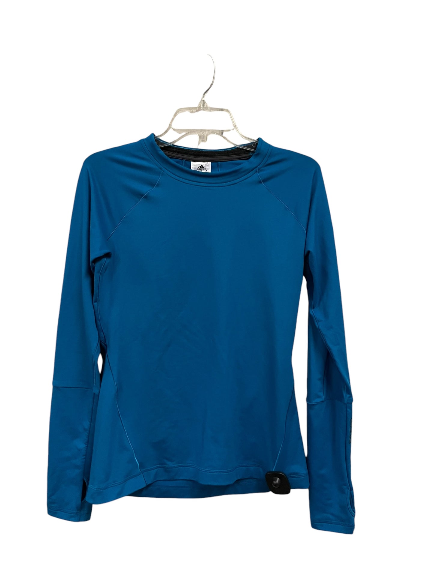 Athletic Top Long Sleeve Collar By Adidas In Blue, Size: M