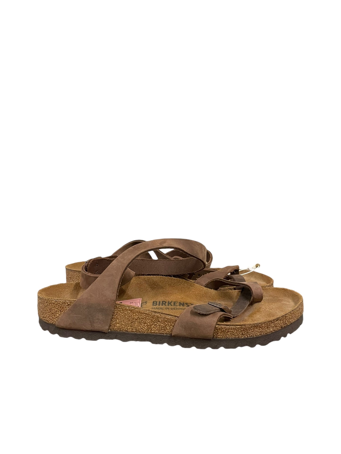 Sandals Flats By Birkenstock In Brown, Size: 10