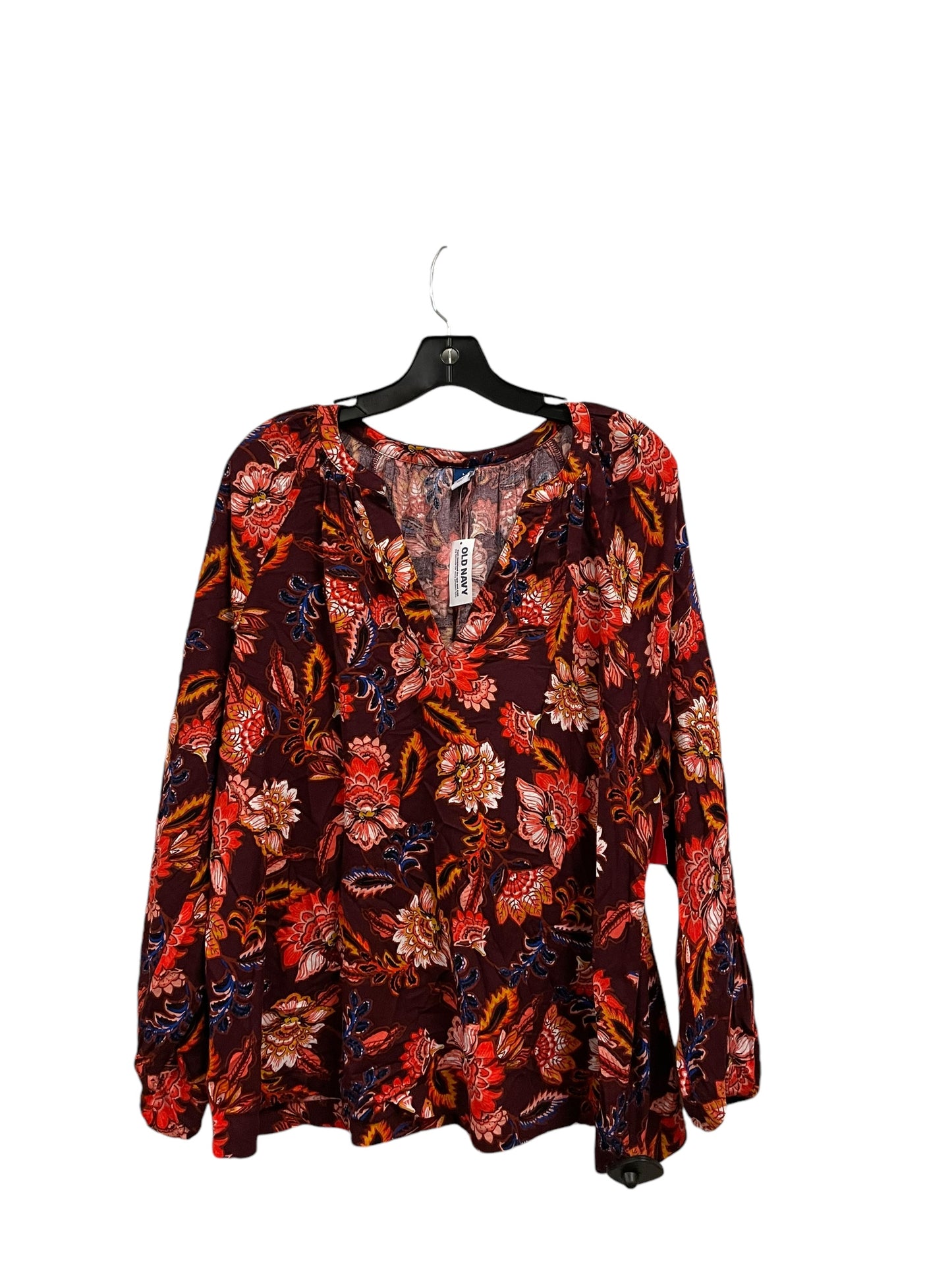 Top Long Sleeve By Old Navy In Floral Print, Size: L