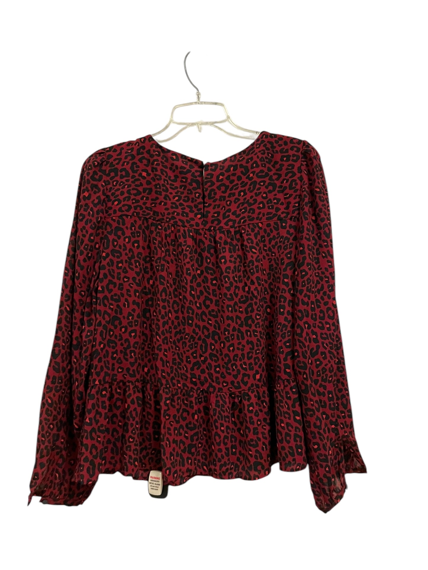 Top Long Sleeve Basic By Loft In Animal Print, Size: M