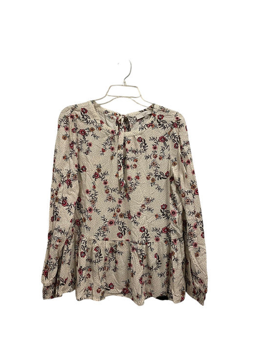 Top Long Sleeve Basic By Loft In Beige, Size: S