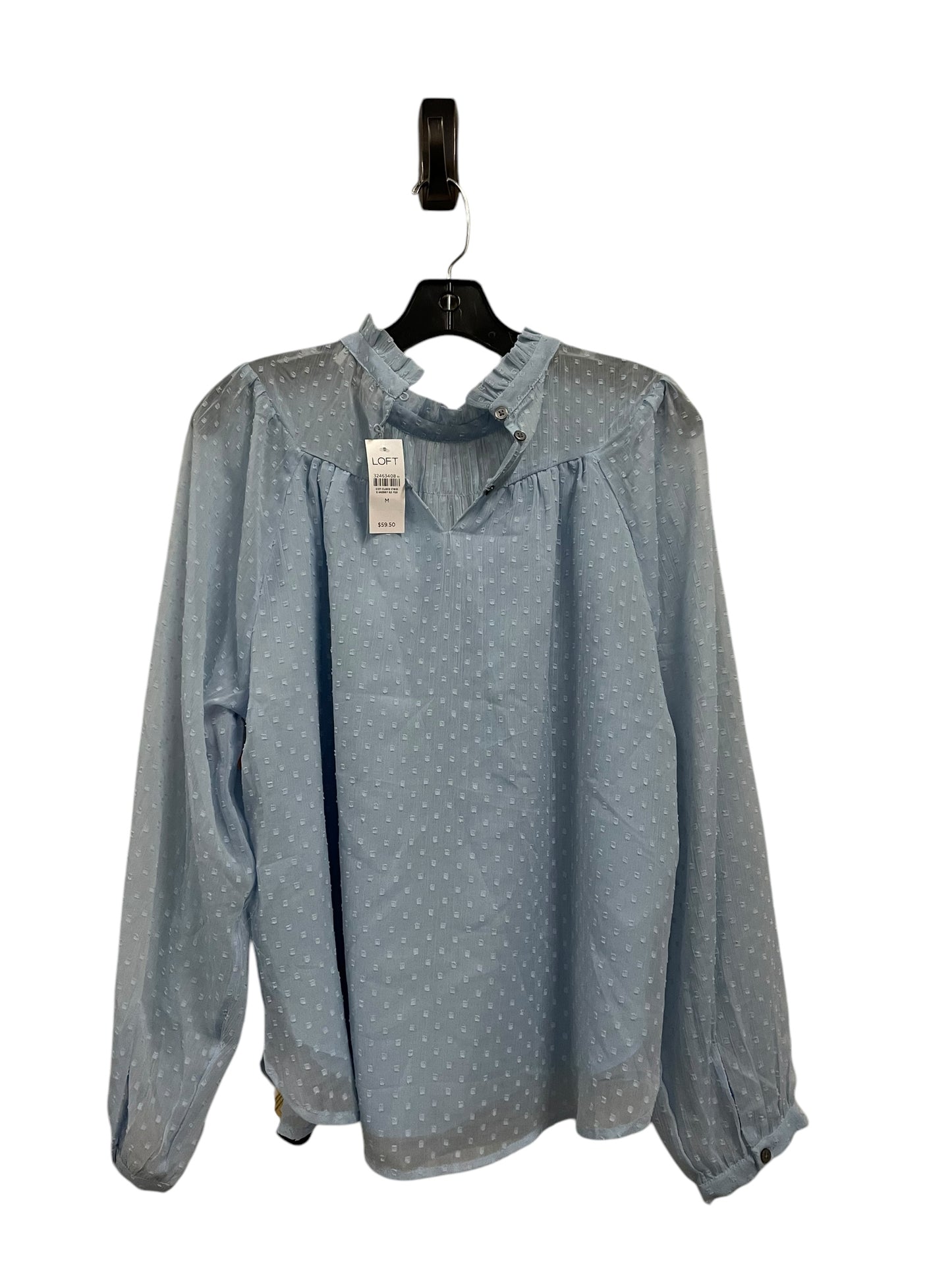 Top Long Sleeve Basic By Loft In Blue, Size: M