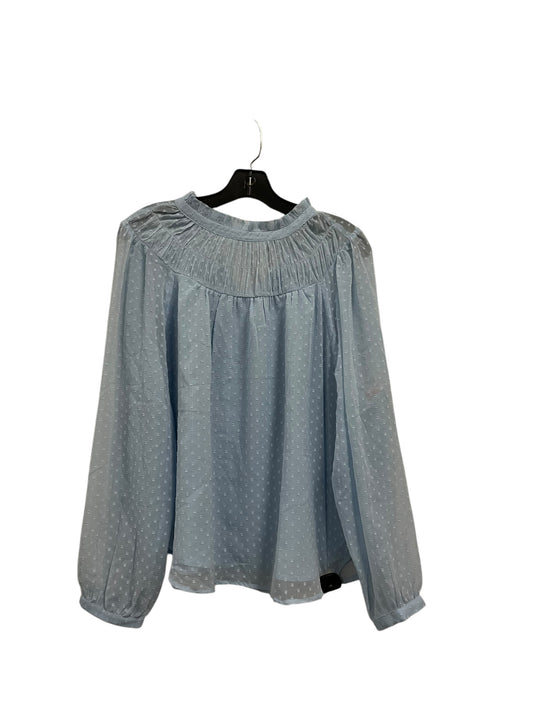 Top Long Sleeve Basic By Loft In Blue, Size: M