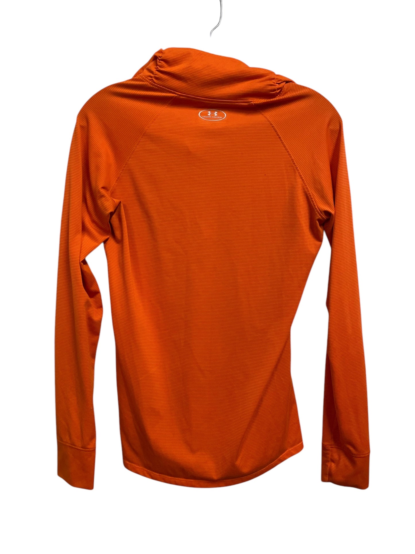 Athletic Top Long Sleeve Collar By Under Armour In Orange, Size: S