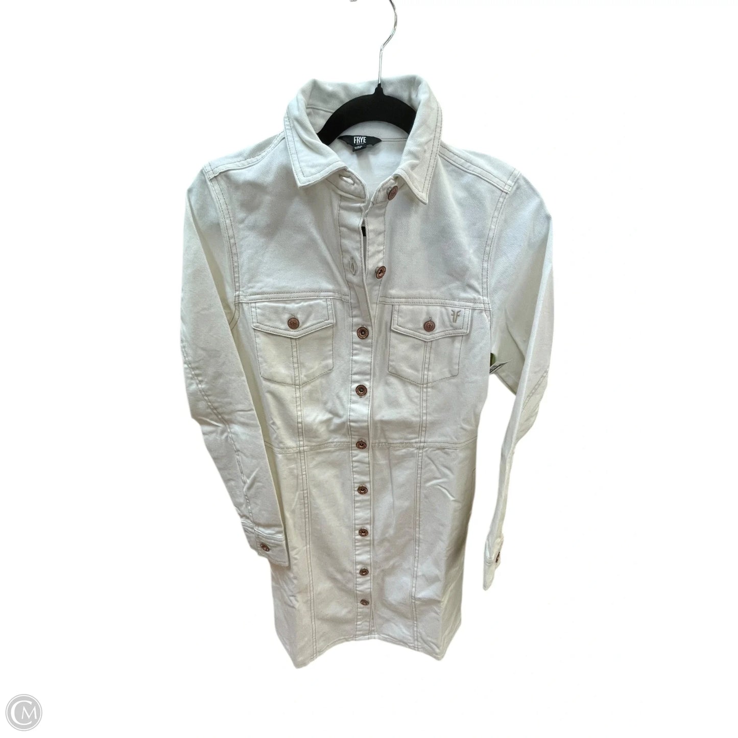 Dress Designer By Frye In White Denim, Size: Xs