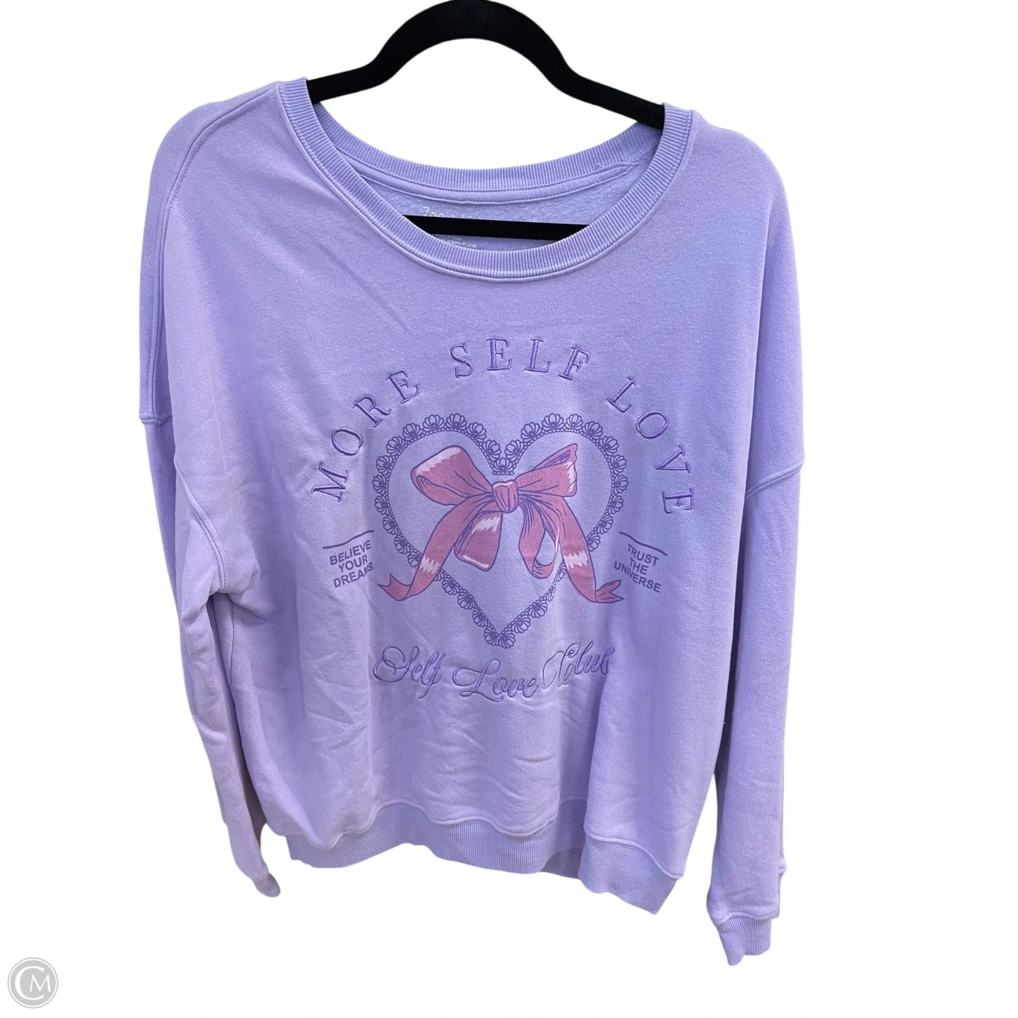 Top Long Sleeve Basic By Zoe And Liv In Purple, Size: L