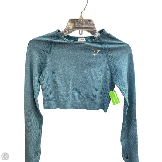 Athletic Top Long Sleeve Crewneck By Gym Shark In Blue, Size: M