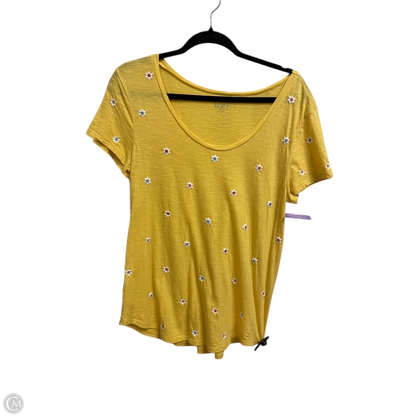 Top Short Sleeve By Loft In Yellow, Size: S