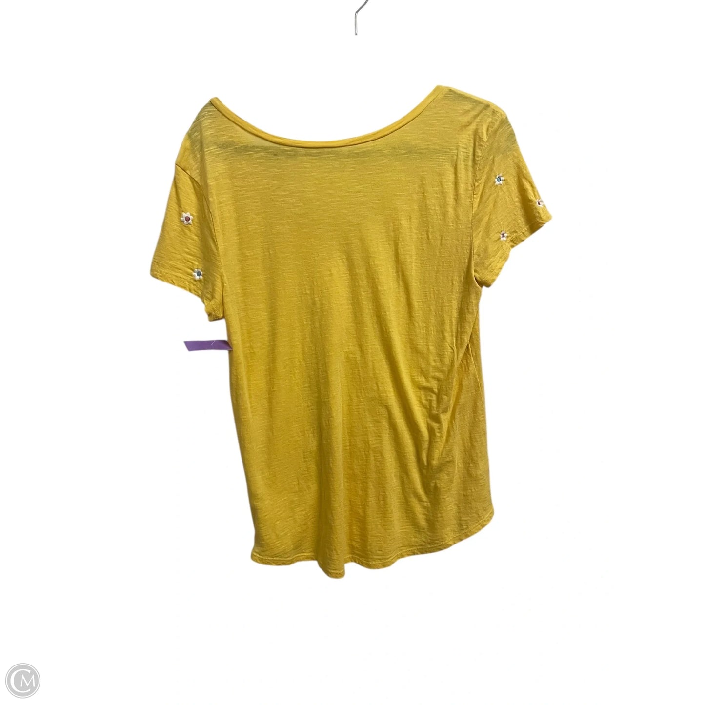 Top Short Sleeve By Loft In Yellow, Size: S