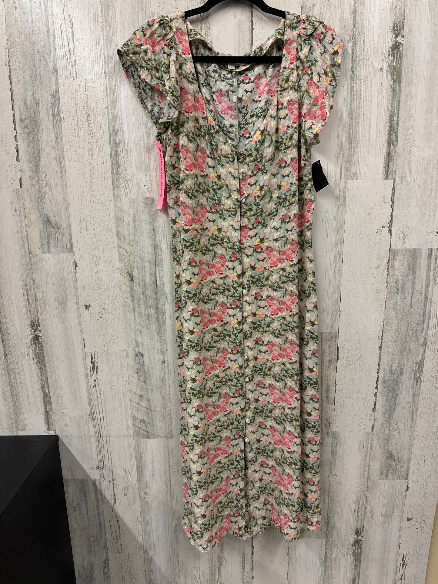 Green Dress Casual Midi Loft, Size L