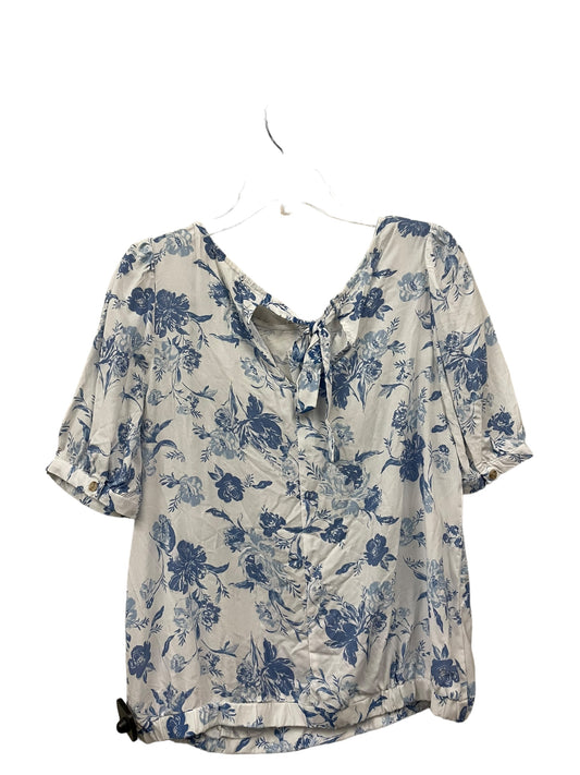 Top Short Sleeve By C And C In Blue & White, Size: M